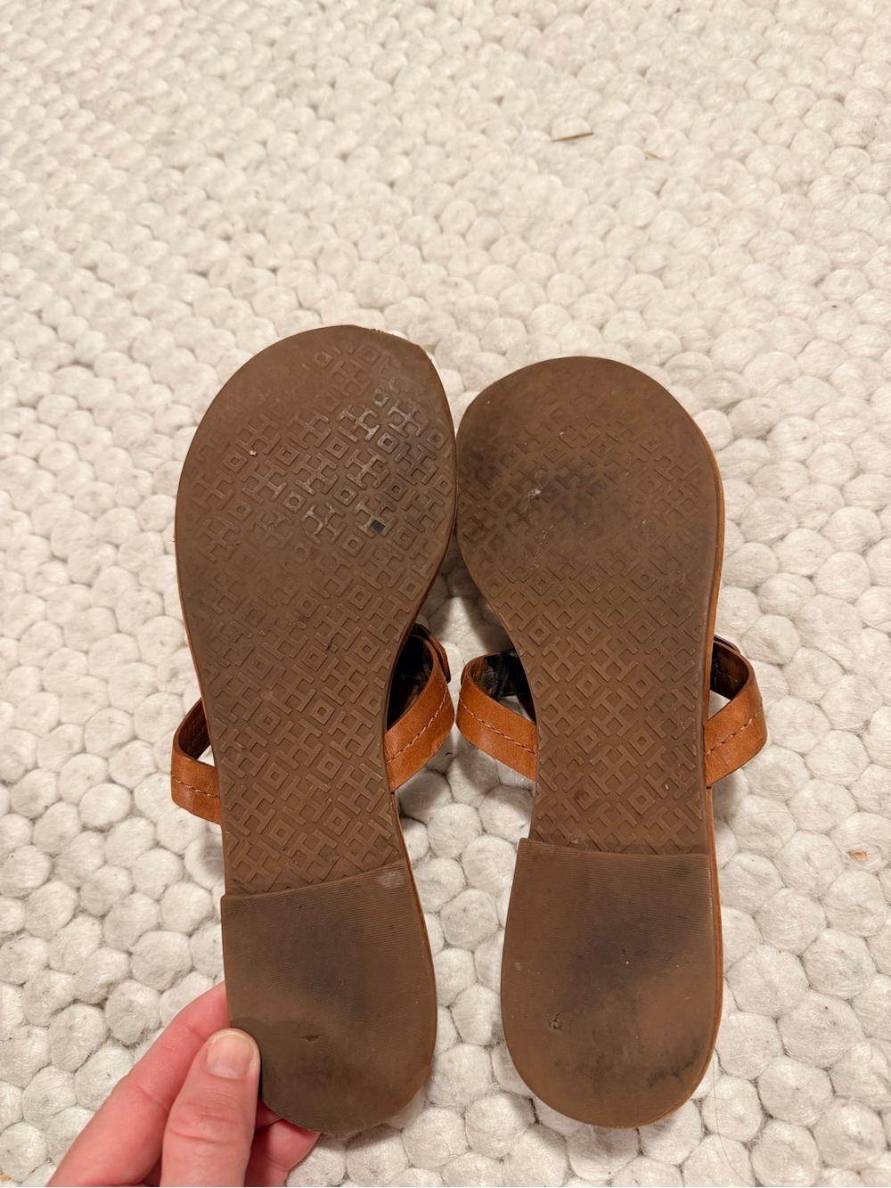 Tory Burch Brown Leather Miller Logo Sandals, Size 8 - Picture 6 of 6